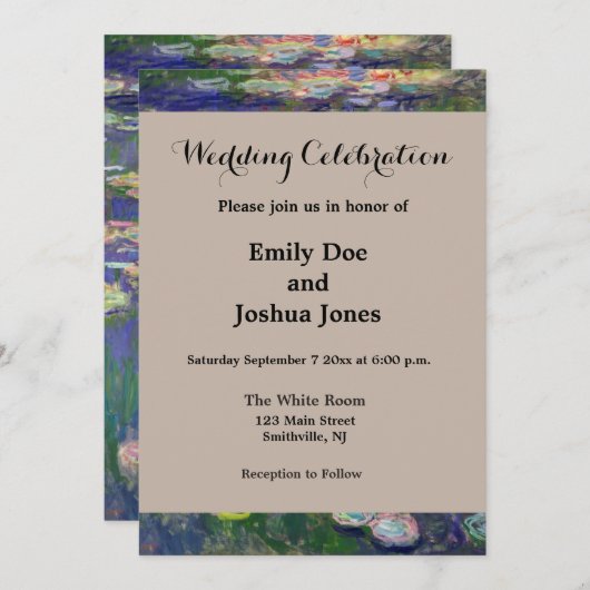 Monet Water Lilies Masterpiece Malerei Einladung (Vorne/Hinten)