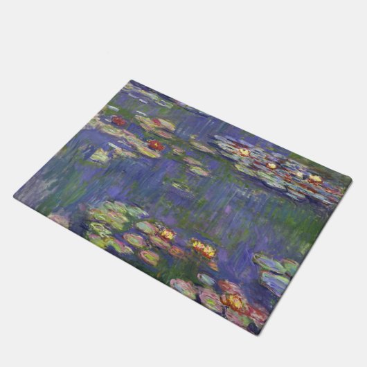 Monet Water Lilies Masterpiece Malerei Fußmatte (Schrägansicht)