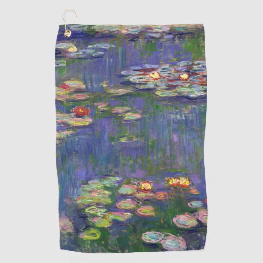 Monet Water Lilies Masterpiece Malerei Golfhandtuch (Vorderseite)
