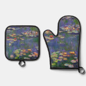 Monet Water Lilies Masterpiece Malerei Ofenhandschuh & Topflappen-Set (Vorderseite)