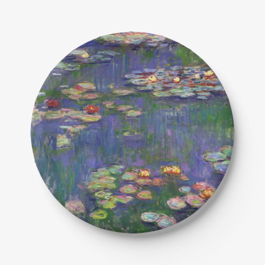 Monet Water Lilies Masterpiece Malerei Pappteller (Vorderseite)