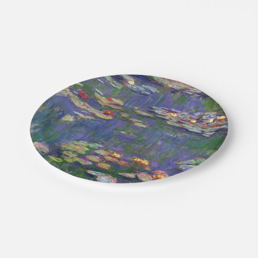 Monet Water Lilies Masterpiece Malerei Pappteller (Schrägansicht)