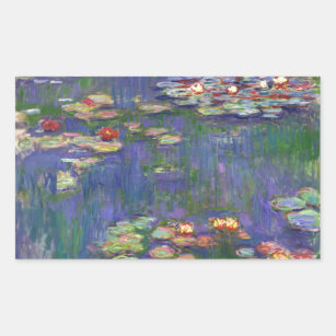 Monet Water Lilies Masterpiece Malerei Rechteckiger Aufkleber