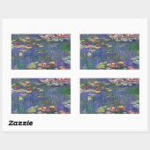 Monet Water Lilies Masterpiece Malerei Rechteckiger Aufkleber (Blatt)