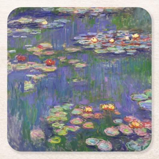 Monet Water Lilies Masterpiece Malerei Rechteckiger Pappuntersetzer (Vorderseite)