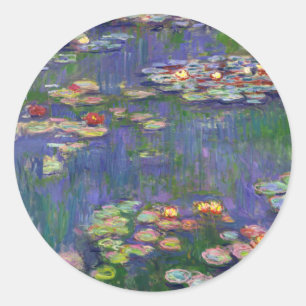 Monet Water Lilies Masterpiece Malerei Runder Aufkleber