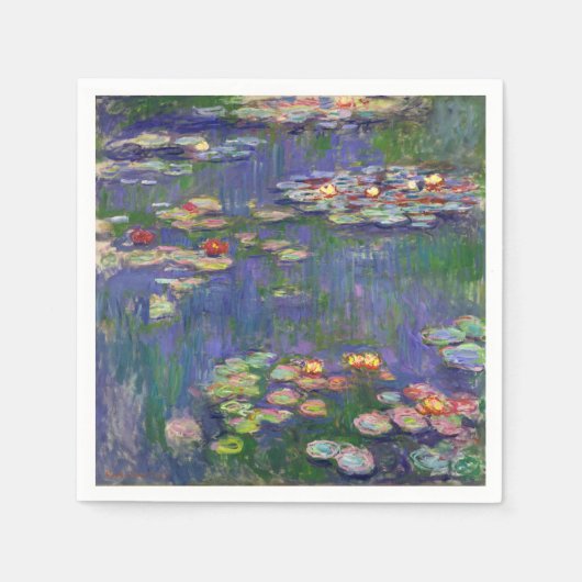 Monet Water Lilies Masterpiece Malerei Serviette (Vorderseite)