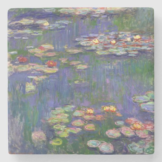 Monet Water Lilies Masterpiece Malerei Steinuntersetzer (Vorderseite)