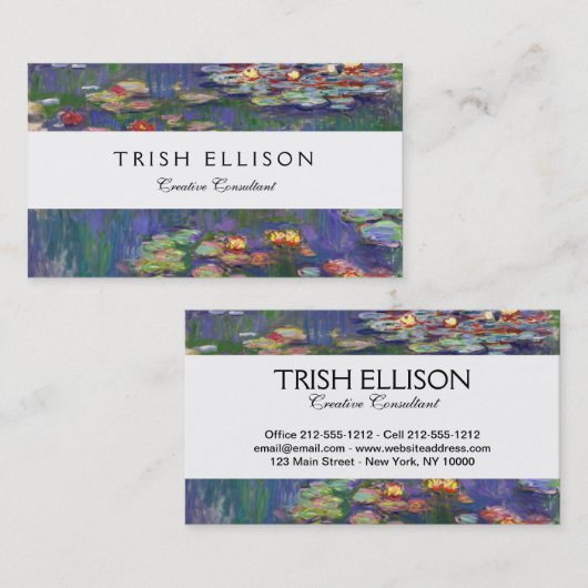 Monet Water Lilies Masterpiece Malerei Visitenkarte (Vorne/Hinten)
