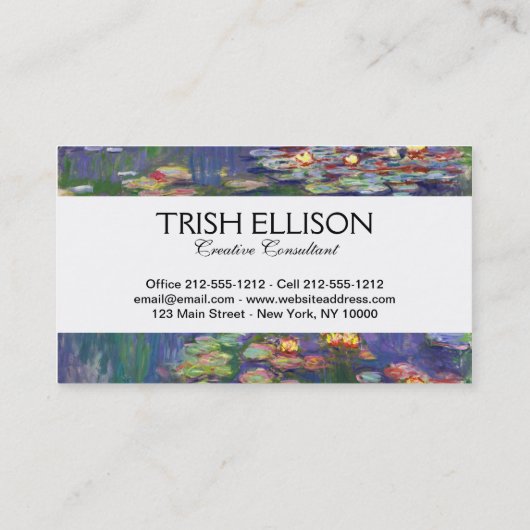 Monet Water Lilies Masterpiece Malerei Visitenkarte (Rückseite)