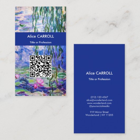 Monet - Water Lilies / Nympheas 1919 - QR-Code Visitenkarte (Vorne/Hinten)