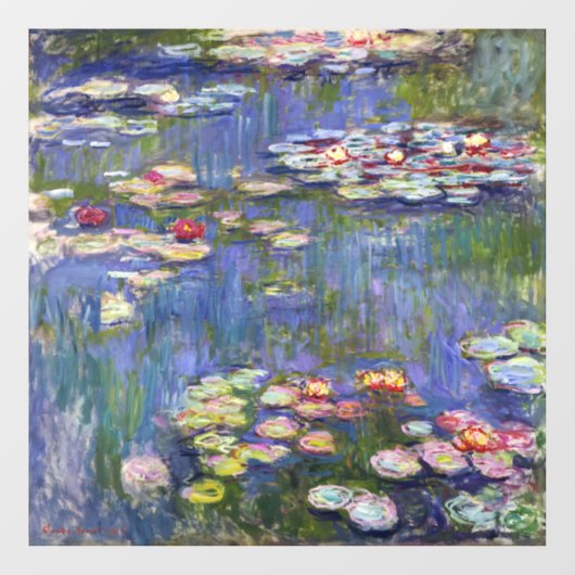 Monet - Water Lilies / Nympheas Fensteraufkleber (Blatt)