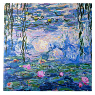 Monet - Water Lilies (pink) 1919 berühmtes Gemälde Fliese