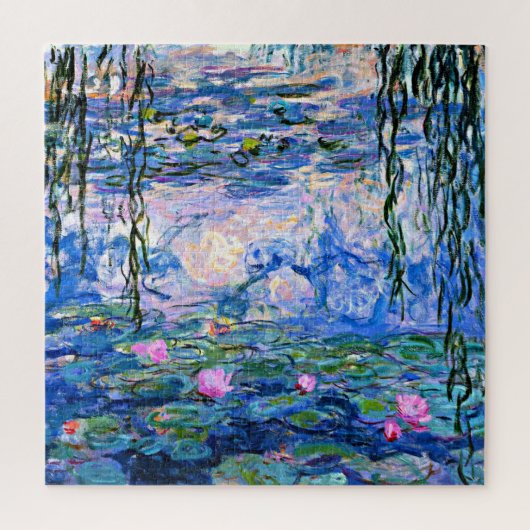 Monet - Water Lilies (pink) 1919 Gemälde Puzzle (Vertikal)