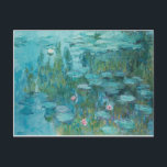 MONET Water Lilies Postkarte<br><div class="desc">"claude monet",  nympheas,  "water lilies",  Blume,  "Leinwand painting",  impressionism,  "art artist",  "france french",  maler</div>