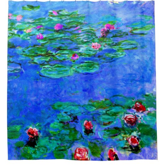 Monet - Water Lilies, rot Duschvorhang (Vorderseite)
