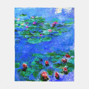 Monet - Water Lilies (rot) Fleecedecke