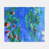 Monet - Water Lilies (rot) Fleecedecke (Vorderseite (Horizontal))