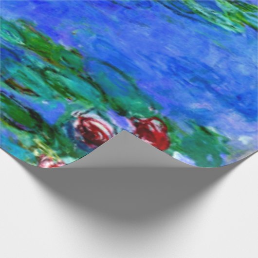 Monet - Water Lilies (rot) Geschenkpapier (Ecke)