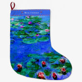Monet - Water Lilies (rot) Großer Weihnachtsstrumpf (Vorderseite)