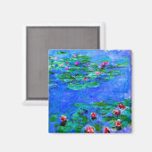 Monet - Water Lilies (rot) Magnet (Vorderseite/Rückseite)