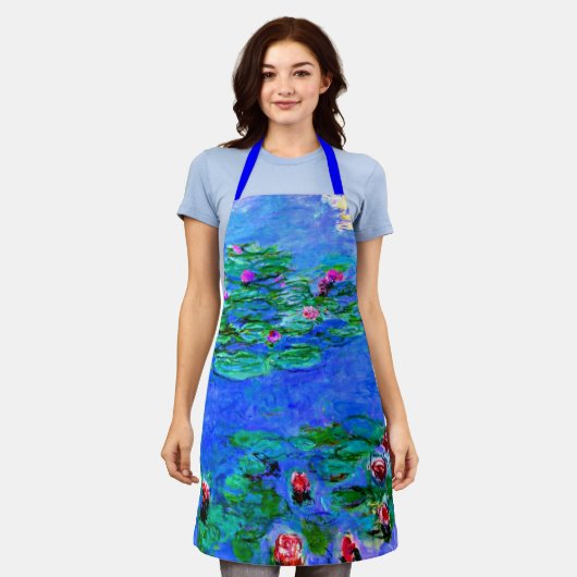 Monet - Water Lilies, rot, Schürze (Getragen)