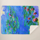 Monet - Water Lilies (rot) Sherpadecke (Vorderseite (Horizontal))