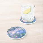 Monet Water Lilies Sandstein Untersetzer<br><div class="desc">Water Lilies ist eine Serie von über 200 Ölgemälden des französischen Impressionisten Claude Monet. Dieses Gemälde wurde 1919 fertig gestellt und weist die Farben Blau und Rosa auf.</div>