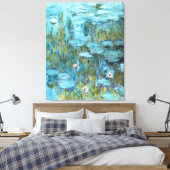 Monet - Water Lilies (türkis), 1915 Leinwanddruck (Insitu (Schlafzimmer))
