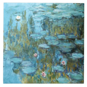 Monet - Water Lilies (türkis), Fliese