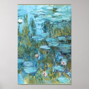 Monet - Water Lilies (türkis), Poster