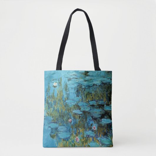 Monet - Water Lilies, Türkis, Tasche (Vorderseite)
