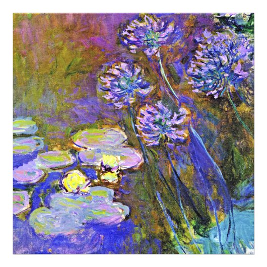 Monet - Water Lilies und Agapanthus Fotodruck (Vorne)