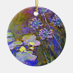 Monet - Water Lilies und Agapanthus Keramik Ornament