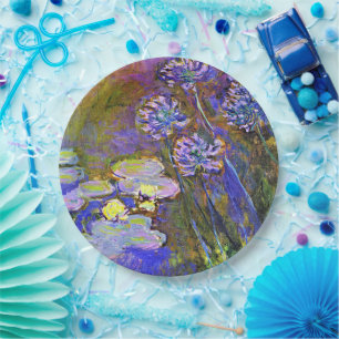 Monet - Water Lilies und Agapanthus Pappteller