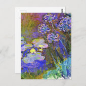 Monet - Water Lilies und Agapanthus Postkarte (Vorne/Hinten)