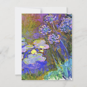 Monet - Water Lilies und Agapanthus Postkarte