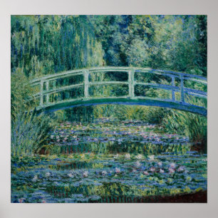 Monet - Water Lilies und japanische Brücke Poster