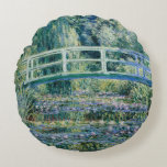 Monet - Water Lilies und japanische Brücke Rundes Kissen<br><div class="desc">Water Lilies und japanische Brücke,  berühmtes Gemälde von Claude Monet,  1899</div>