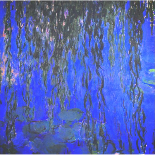 Monet Water Lilies und Weeping Willow Branches Aufkleber (Vorderseite)