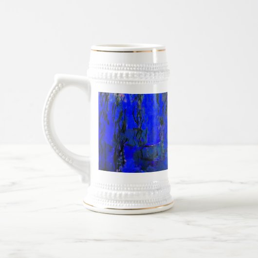 Monet Water Lilies und Weeping Willow Branches Bierglas (Links)