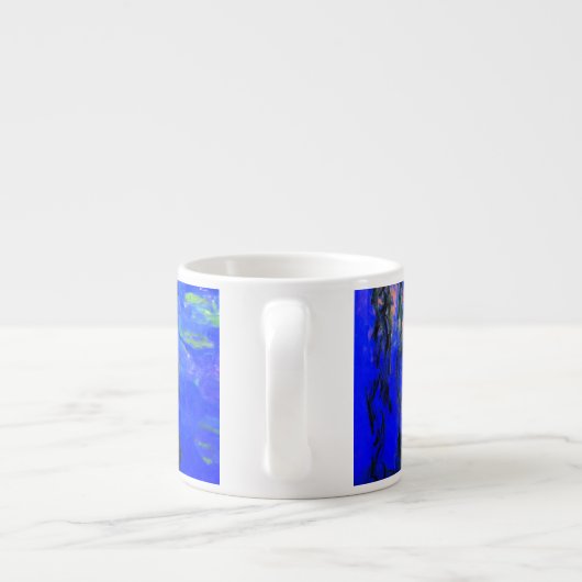 Monet Water Lilies und Weeping Willow Branches Espressotasse (Rückseite)