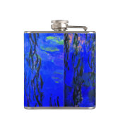 Monet Water Lilies und Weeping Willow Branches Flachmann (Rückseite)