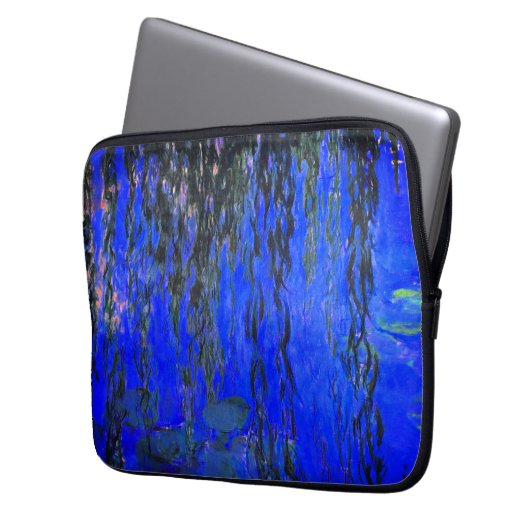 Monet Water Lilies und Weeping Willow Branches Laptopschutzhülle (Vorderseite Links)