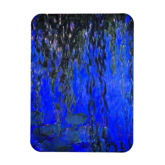 Monet Water Lilies und Weeping Willow Branches Magnet (Vertikal)