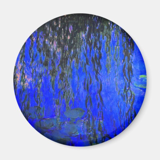 Monet Water Lilies und Weeping Willow Branches Magnet (Vorne)