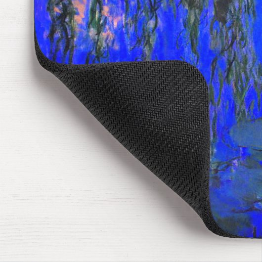 Monet Water Lilies und Weeping Willow Branches Mousepad (Ecke)