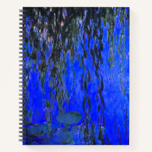 Monet Water Lilies und Weeping Willow Branches Notizblock