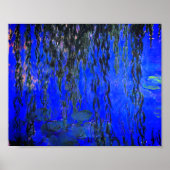 Monet Water Lilies und Weeping Willow Branches Poster (Vorne)
