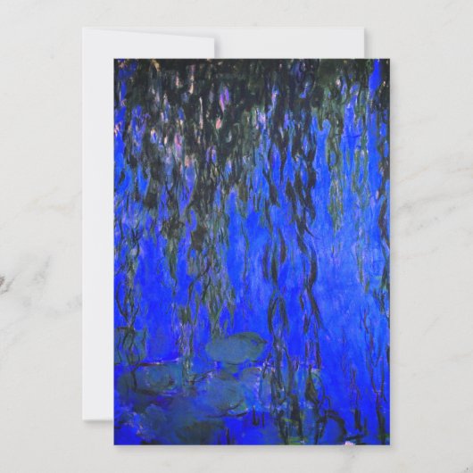 Monet Water Lilies und Weeping Willow Branches Save The Date (Vorderseite)